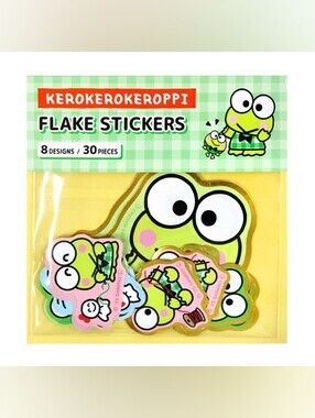 Sanrio Kerokerokeroppi Flake Stickers 30pc Japan Kawaii